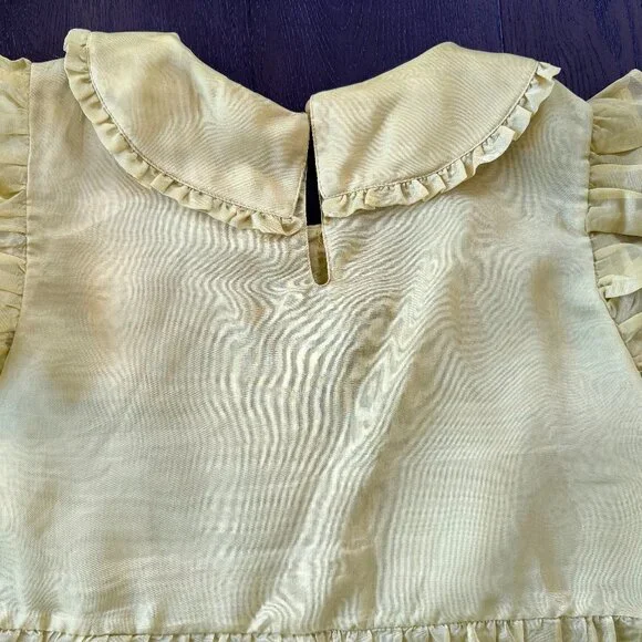 ANTHROPOLOGIE'S Maeve Peter Pan Collar Sheer Pintuck Babydoll Tank - Picture 4 of 9